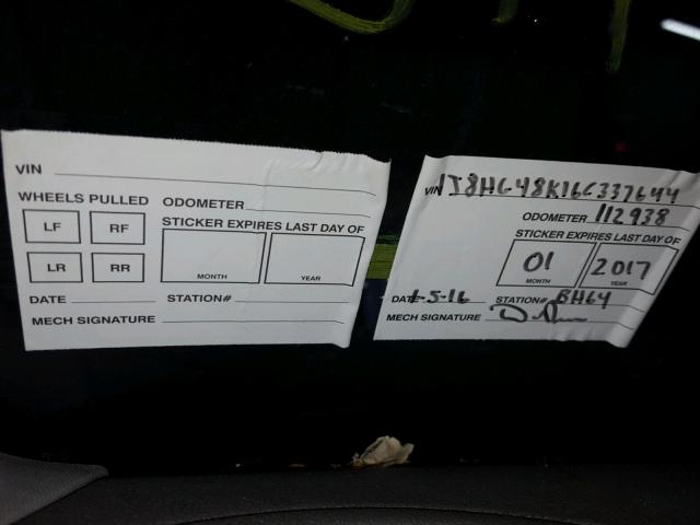 1J8HG48K16C337644 - 2006 JEEP COMMANDER BLACK photo 9