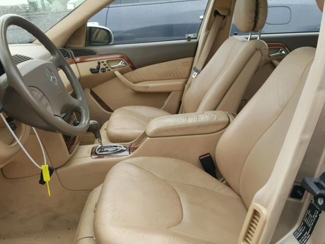 WDBNG70J31A151234 - 2001 MERCEDES-BENZ S 430 GOLD photo 5