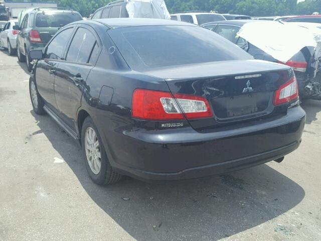 4A32B2FF2AE003459 - 2010 MITSUBISHI GALANT FE BLACK photo 3