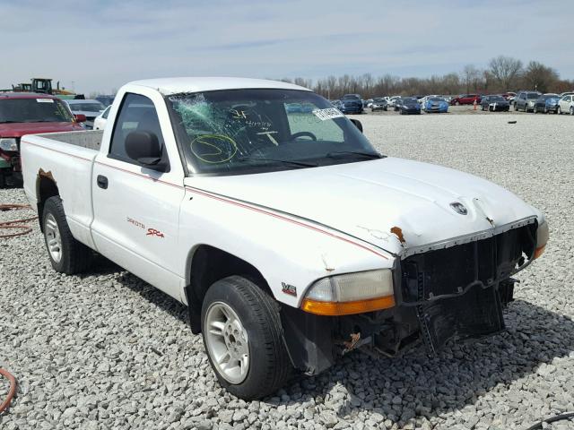 1B7FL26X1WS663009 - 1998 DODGE DAKOTA WHITE photo 1