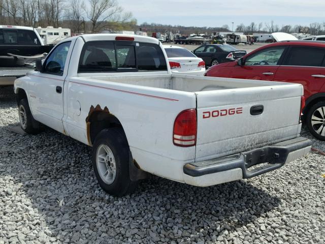 1B7FL26X1WS663009 - 1998 DODGE DAKOTA WHITE photo 3