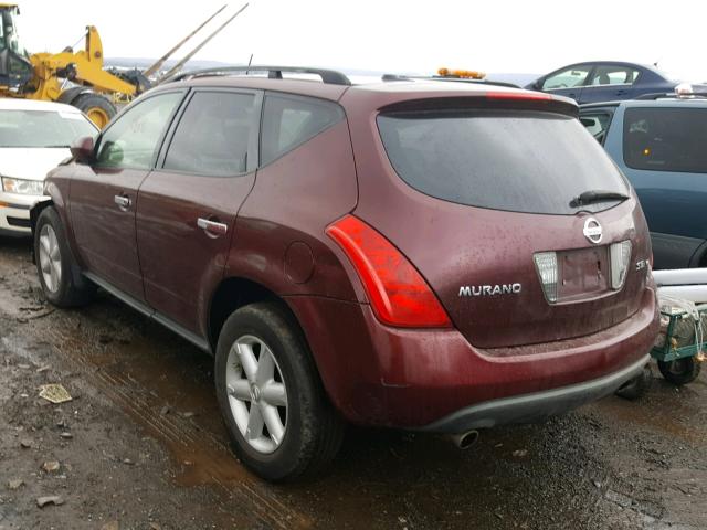 JN8AZ08W35W412943 - 2005 NISSAN MURANO SL MAROON photo 3