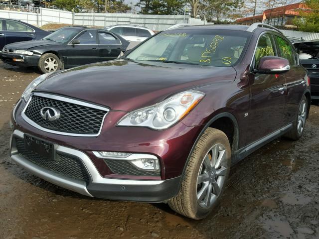 JN1BJ0RR7HM414973 - 2017 INFINITI QX50 MAROON photo 2