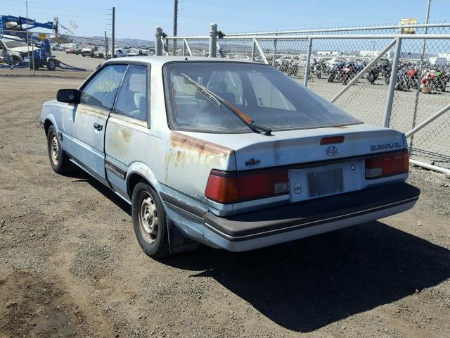 JF1AG43B6JB803301 - 1988 SUBARU GL BLUE photo 3