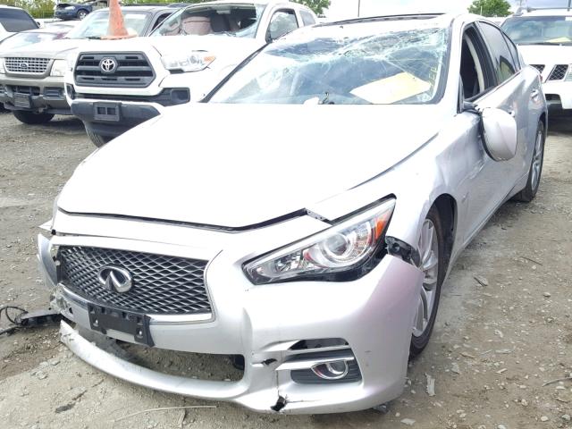 JN1AV7AP2EM690928 - 2014 INFINITI Q50 HYBRID SILVER photo 2