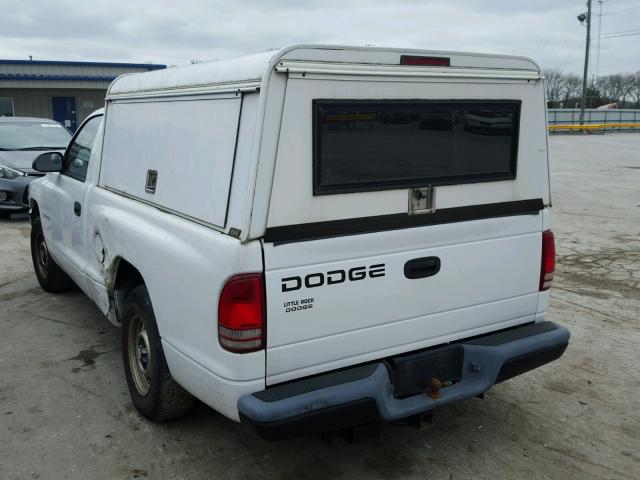 1B7FL26XXYS634269 - 2000 DODGE DAKOTA WHITE photo 3