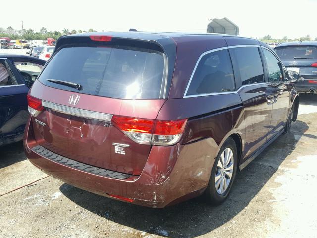 5FNRL5H38GB031096 - 2016 HONDA ODYSSEY SE BURGUNDY photo 4