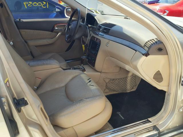 WDBNG75J53A324148 - 2003 MERCEDES-BENZ S 500 GOLD photo 5