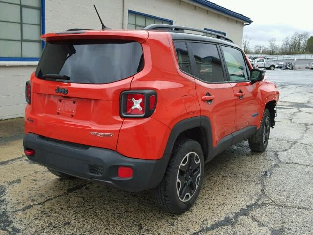 ZACCJBCT1GPD49569 - 2016 JEEP RENEGADE T ORANGE photo 4