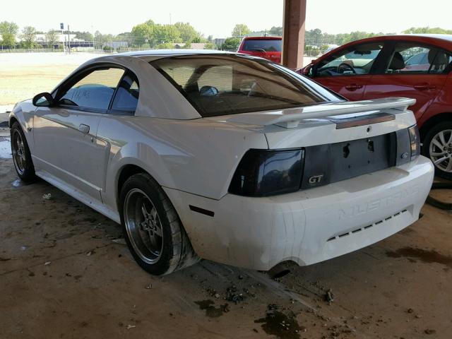 1FAFP42X21F163521 - 2001 FORD MUSTANG GT WHITE photo 3