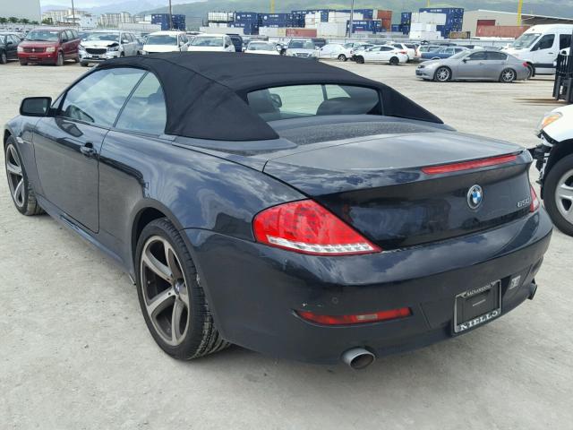 WBAEB53538CX62329 - 2008 BMW 650 I BLACK photo 3