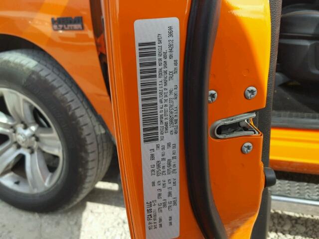 1C6RR6MT0FS701372 - 2015 RAM 1500 SPORT ORANGE photo 10