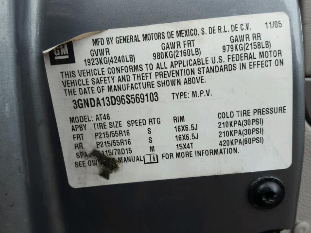 3GNDA13D96S569103 - 2006 CHEVROLET HHR LS GRAY photo 10