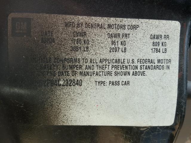 1G2NE52F94C232840 - 2004 PONTIAC GRAND AM S 黑色 照片 10