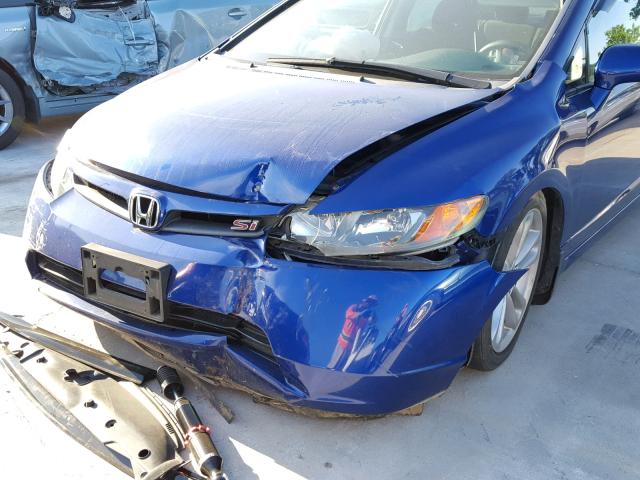 2HGFA55597H705394 - 2007 HONDA CIVIC SI BLUE photo 9