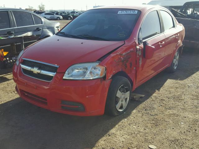 KL1TD56E29B335528 - 2009 CHEVROLET AVEO LS RED photo 2