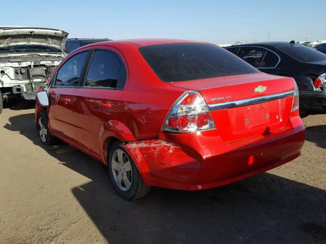 KL1TD56E29B335528 - 2009 CHEVROLET AVEO LS RED photo 3