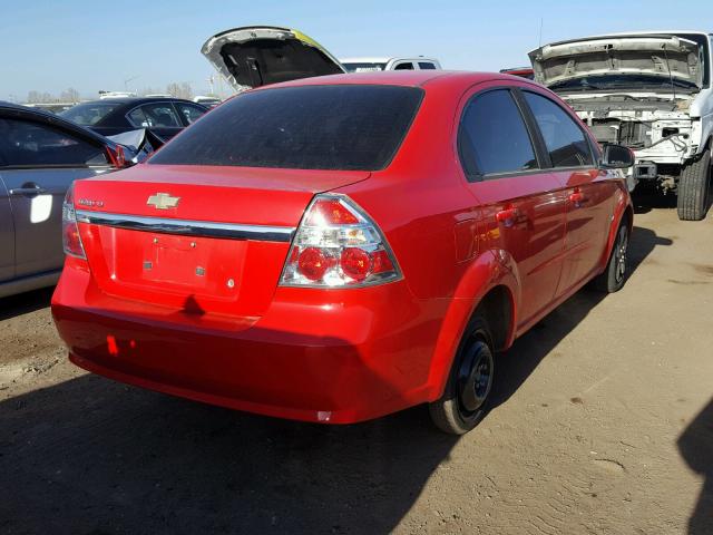 KL1TD56E29B335528 - 2009 CHEVROLET AVEO LS RED photo 4