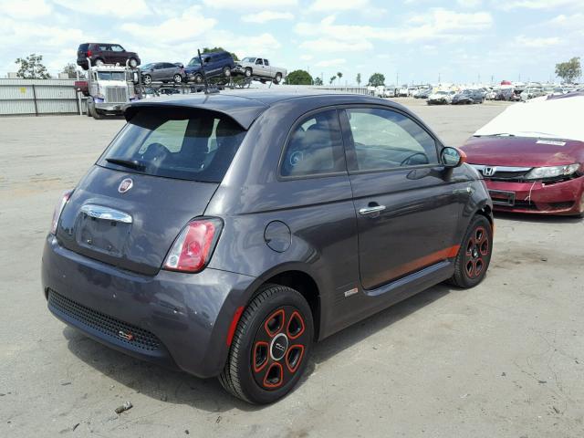 3C3CFFGEXET225444 - 2014 FIAT 500 ELECTR GRAY photo 4