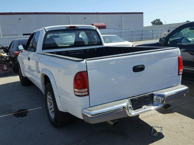 1B7GL42N82S517415 - 2002 DODGE DAKOTA SLT WHITE photo 3