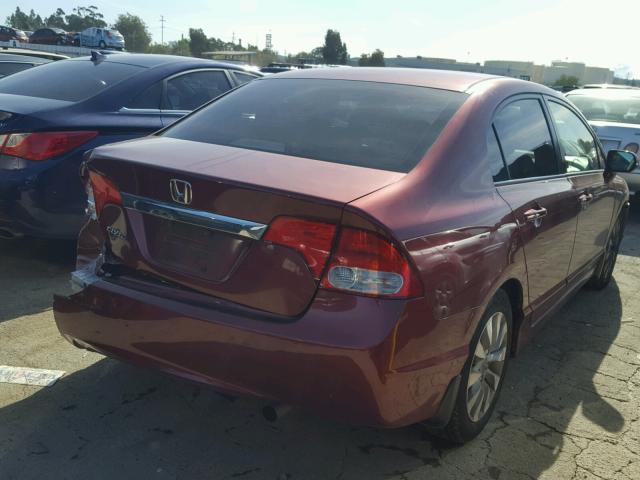 2HGFA16969H517493 - 2009 HONDA CIVIC EXL წითელი ფოტო 4