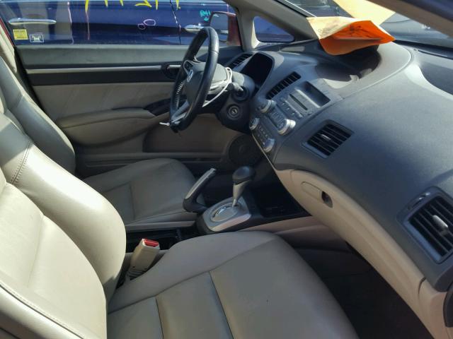 2HGFA16969H517493 - 2009 HONDA CIVIC EXL წითელი ფოტო 5