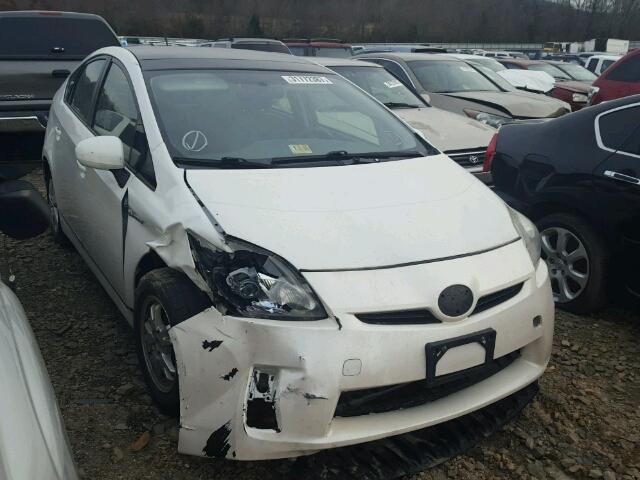 JTDKN3DU1A0156302 - 2010 TOYOTA PRIUS WHITE photo 1