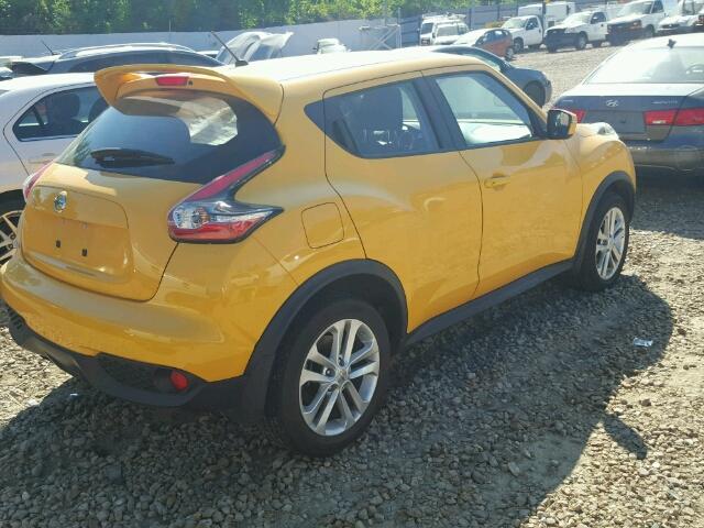 JN8AF5MR0FT503712 - 2015 NISSAN JUKE YELLOW photo 4