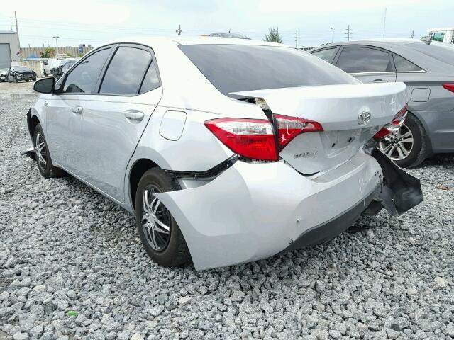 2T1BURHE7FC348233 - 2015 TOYOTA COROLLA L SILVER photo 3