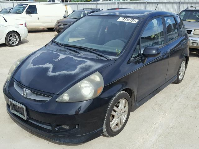 JHMGD38607S033123 - 2007 HONDA FIT S BLACK photo 2