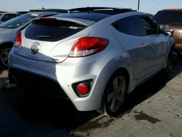 KMHTC6AE2DU159615 - 2013 HYUNDAI VELOSTER T SILVER photo 4