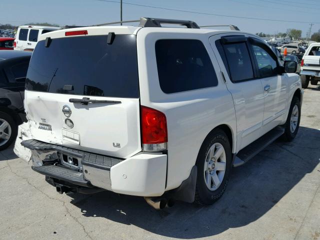 5N1AA08A34N709282 - 2004 NISSAN ARMADA SE WHITE photo 4