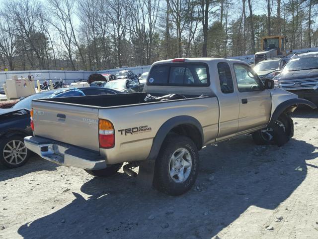 5TEWN72N11Z844482 - 2001 TOYOTA TACOMA XTR TAN photo 4