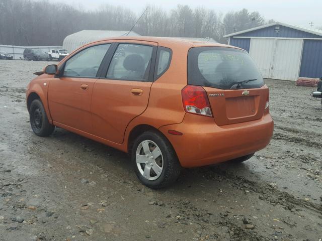 KL1TD66636B523212 - 2006 CHEVROLET AVEO BASE Turuncu fotoğraf 3