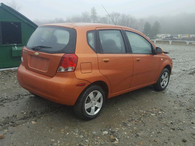 KL1TD66636B523212 - 2006 CHEVROLET AVEO BASE Turuncu fotoğraf 4