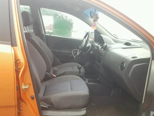 KL1TD66636B523212 - 2006 CHEVROLET AVEO BASE Turuncu fotoğraf 5