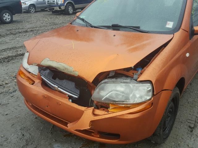 KL1TD66636B523212 - 2006 CHEVROLET AVEO BASE Turuncu fotoğraf 9