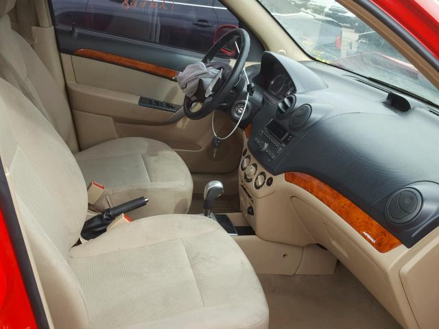 KL1TD6DEXBB150304 - 2011 CHEVROLET AVEO LS 红色 照片 5