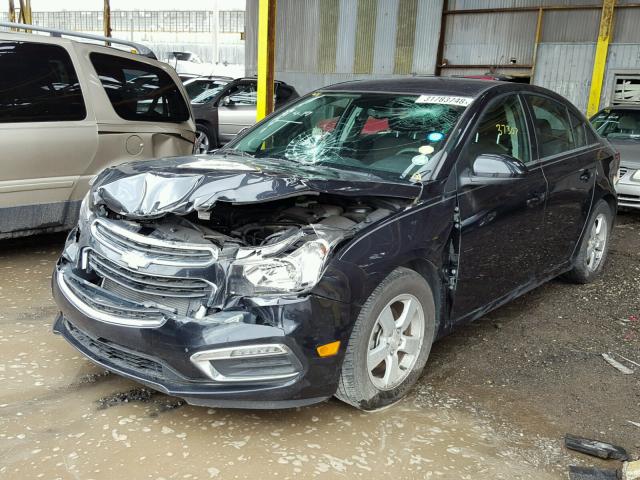 1G1PC5SB7F7252273 - 2015 CHEVROLET CRUZE LT BLACK photo 2