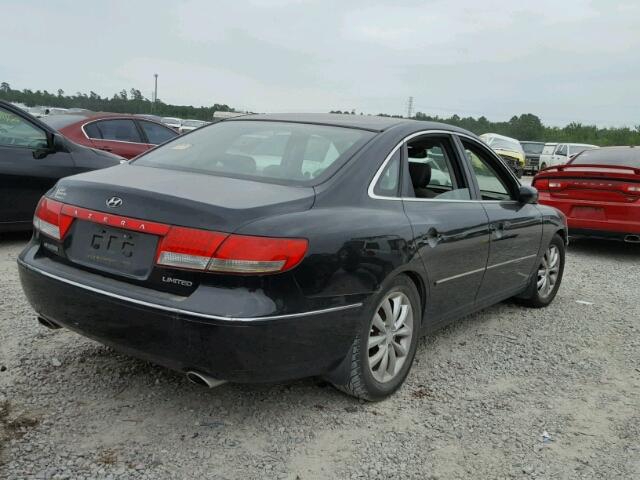 KMHFC46F16A130856 - 2006 HYUNDAI AZERA SE BLACK photo 4