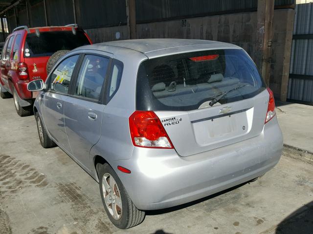 KL1TD66607B687423 - 2007 CHEVROLET AVEO BASE Szary zdjęcie 3