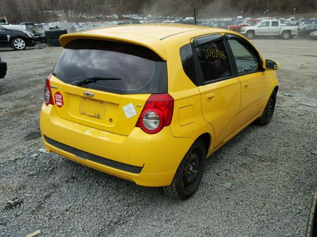 KL1TG66E19B404058 - 2009 CHEVROLET AVEO LT YELLOW photo 4