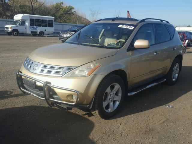 JN8AZ08W54W321011 - 2004 NISSAN MURANO SL GOLD photo 2