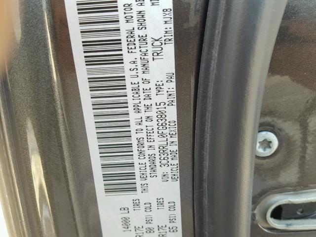 3C63RRLL0FG638015 - 2015 RAM 3500 SLT GRAY photo 10