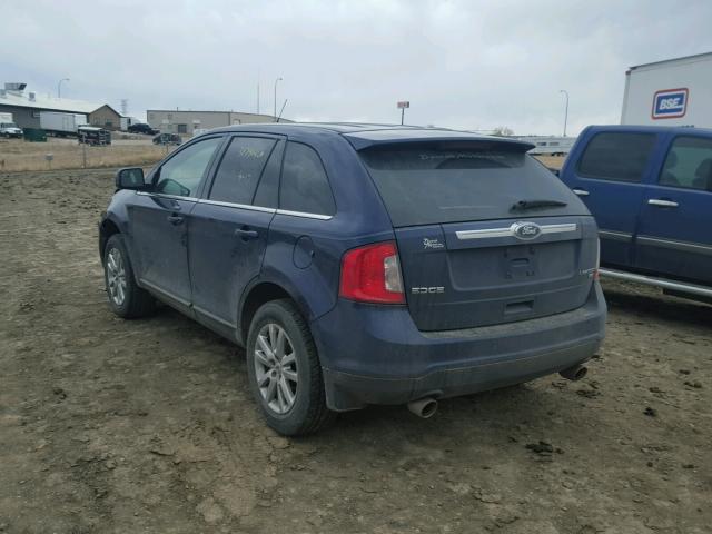 2FMDK4KC5BBA76188 - 2011 FORD EDGE LIMIT BLUE photo 3