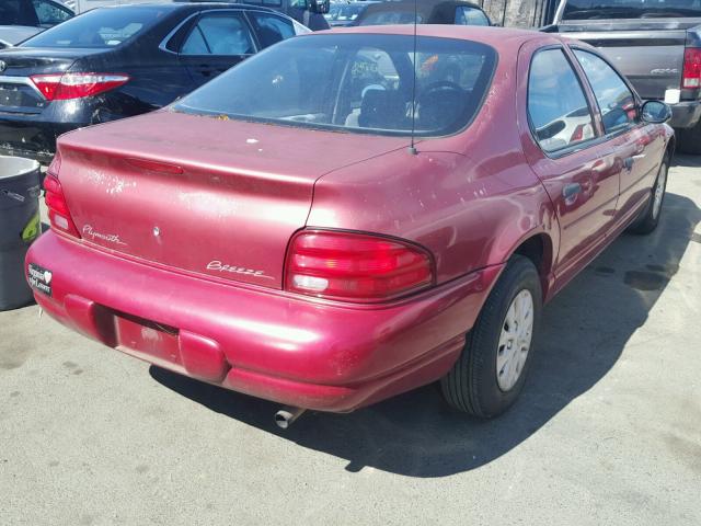 1P3EJ46C6VN639716 - 1997 PLYMOUTH BREEZE RED photo 4