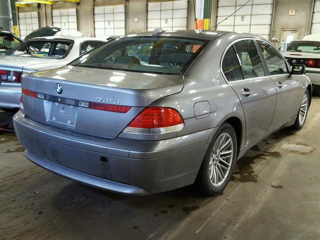 WBAGL63474DP71249 - 2004 BMW 745 I GRAY photo 4