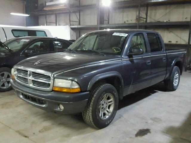 1D7HL38K74S512162 - 2004 DODGE DAKOTA QUA GRAY photo 2