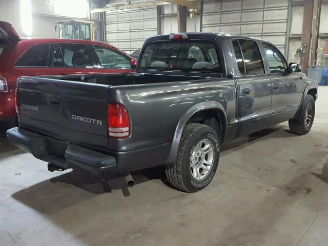 1D7HL38K74S512162 - 2004 DODGE DAKOTA QUA GRAY photo 4