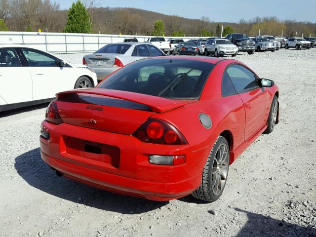 4A3AC54L6YE002490 - 2000 MITSUBISHI ECLIPSE GT RED photo 4